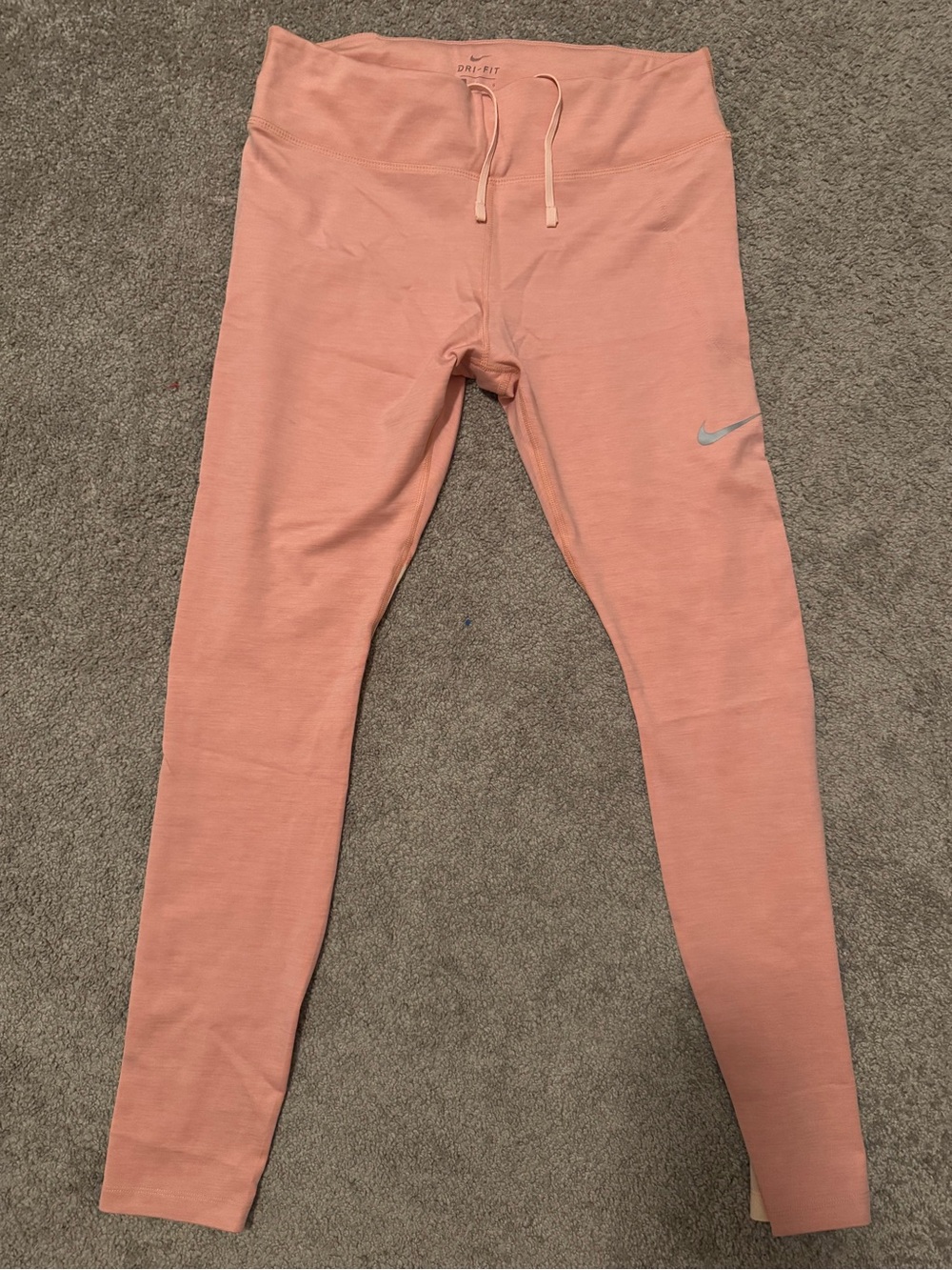 Nike Peach/Coral Women's Performance Leggings with Drawstring